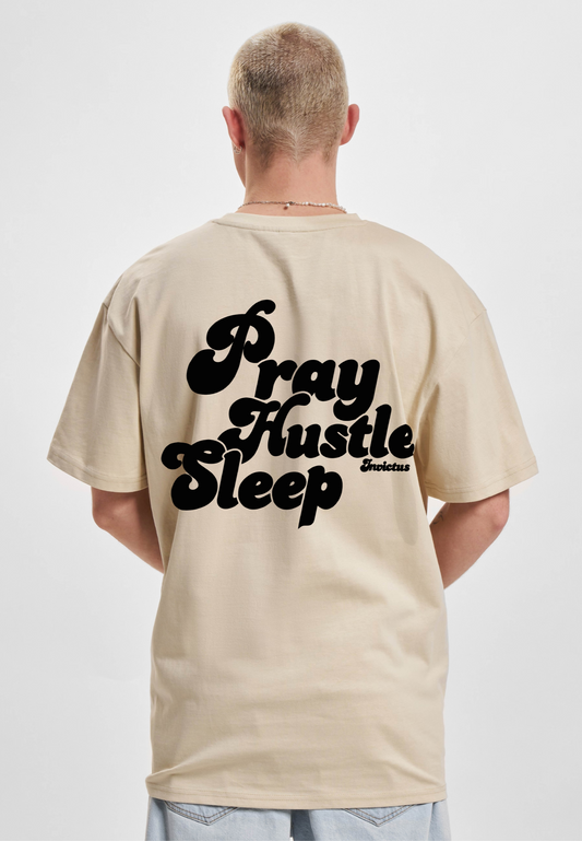 HEAVY OVERSIZED PRAY HUSTLE SLEEP T-SHIRT